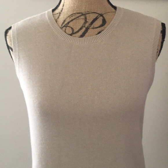 Women's Beige Sleeveless Sweater Vest - Picture 3 of 7